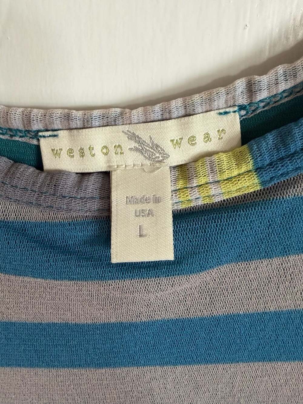 Weston Wear Striped Maxi Dress Size L Colorful Sleeveless Ruched NWT - Picture 3 of 5